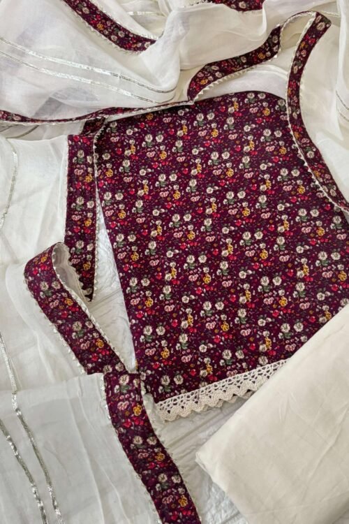 Printed casual cotton suit set
