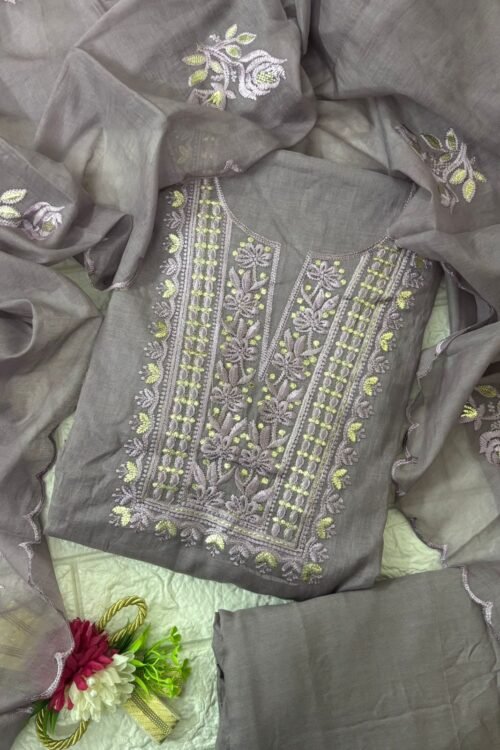 Premium Mul Cotton Embroidered Suit set