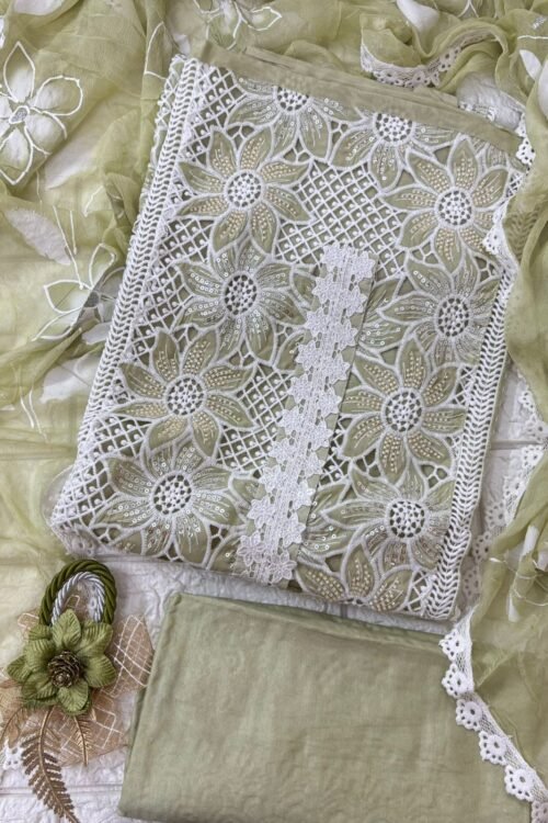 Elegant pure organza Suit – Premium Floral Collection