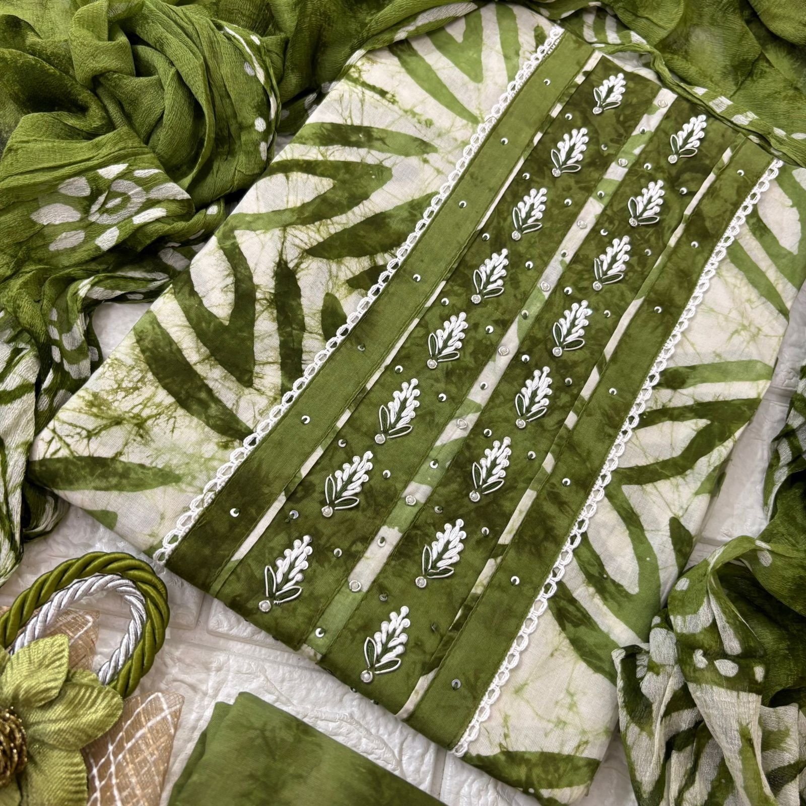 Elegant Bandhej cotton Suit Sets - Image 5