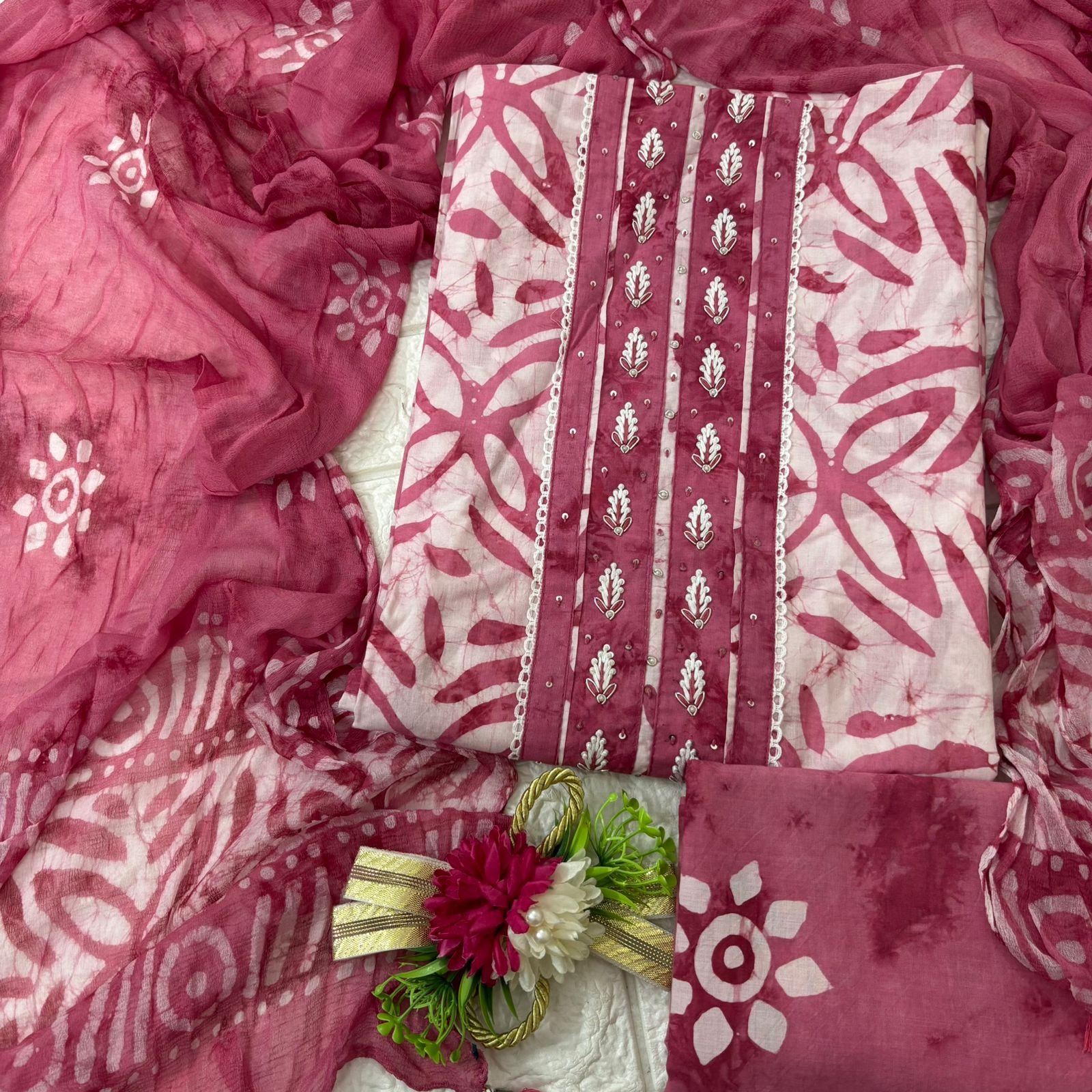 Elegant Bandhej cotton Suit Sets - Image 3