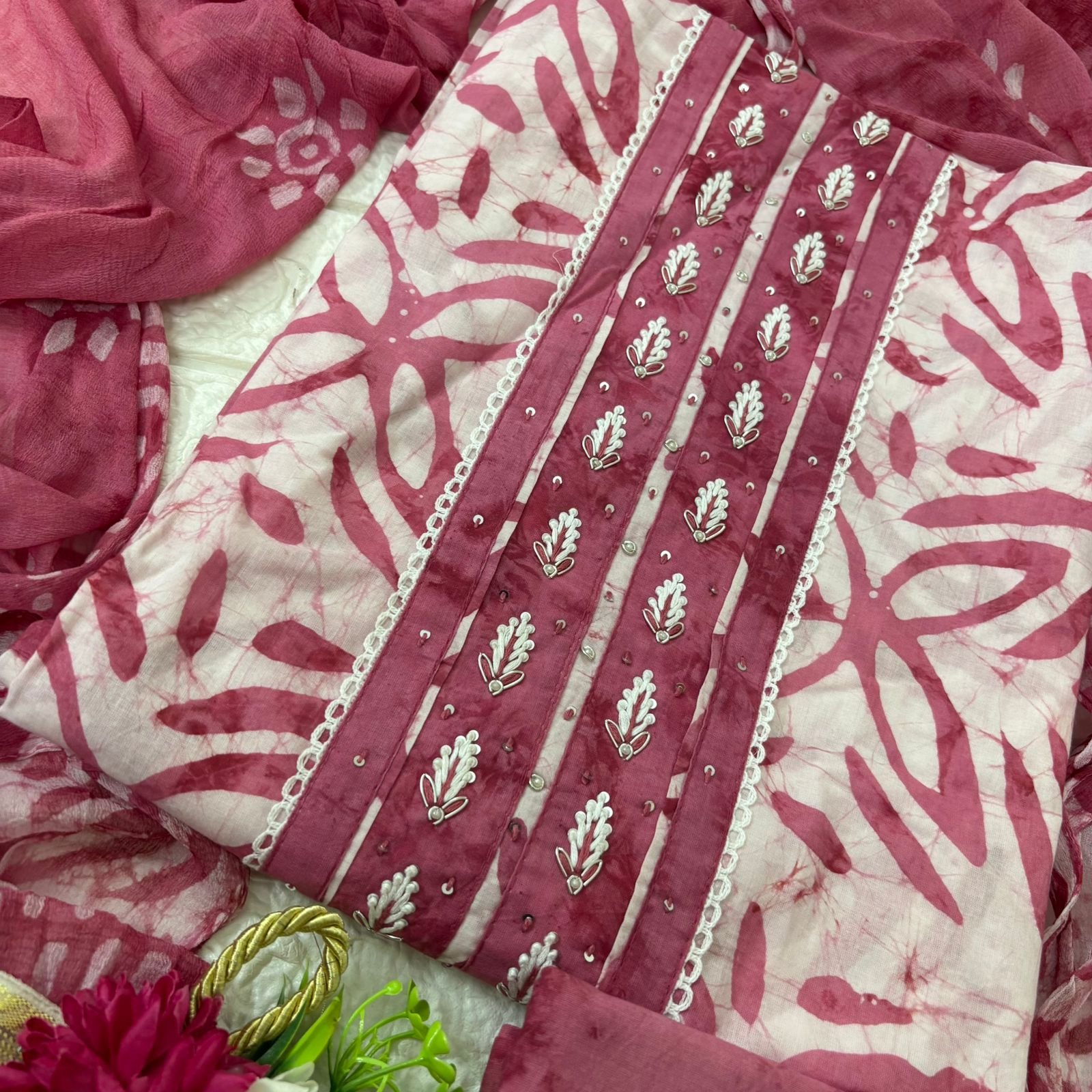 Elegant Bandhej cotton Suit Sets - Image 2
