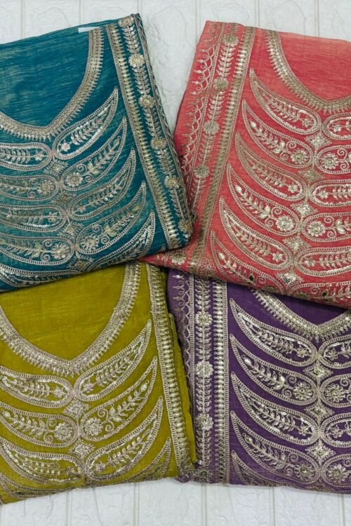 Cotton silk dori work suit set