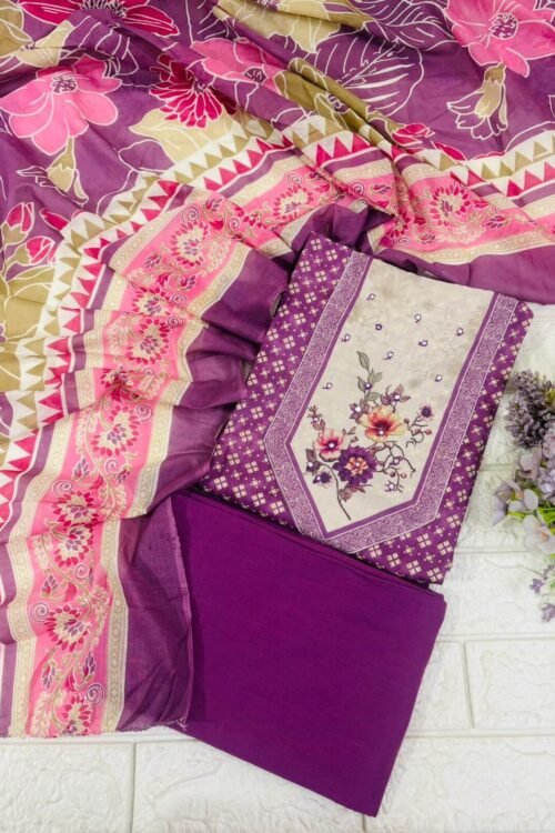 Cambric cotton printed suit fabric