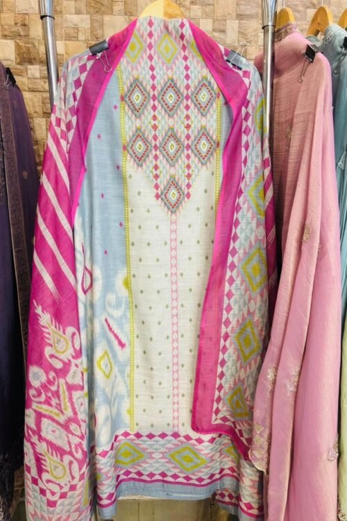 Linen Boho print suit fabric